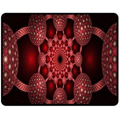 Lines Circles Red Shadow Double Sided Fleece Blanket (medium) 