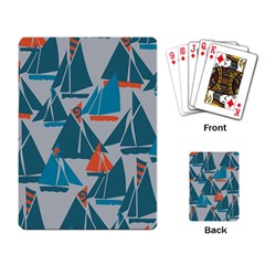 Ship Sea Blue Playing Card by Alisyart