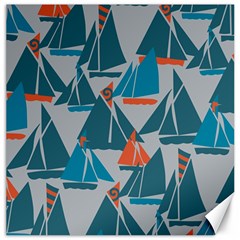 Ship Sea Blue Canvas 20  X 20  