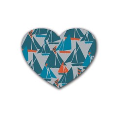 Ship Sea Blue Heart Coaster (4 Pack) 