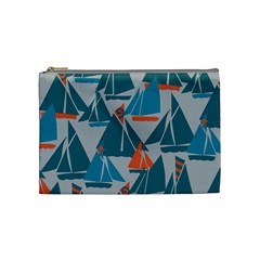 Ship Sea Blue Cosmetic Bag (medium) 