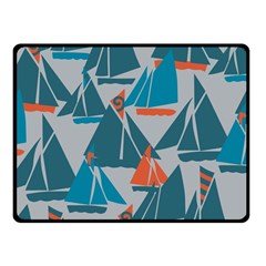 Ship Sea Blue Fleece Blanket (small)