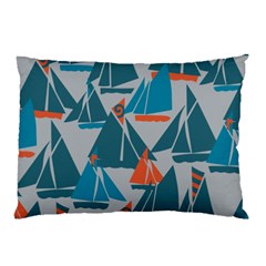 Ship Sea Blue Pillow Case (two Sides)