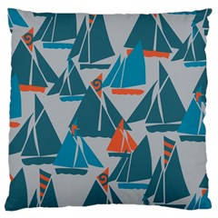 Ship Sea Blue Large Cushion Case (one Side) by Alisyart