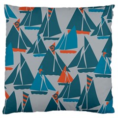 Ship Sea Blue Standard Flano Cushion Case (one Side)