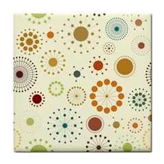 Seamless Floral Flower Orange Red Green Blue Circle Tile Coasters by Alisyart