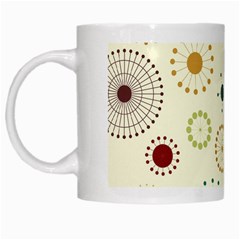 Seamless Floral Flower Orange Red Green Blue Circle White Mugs by Alisyart