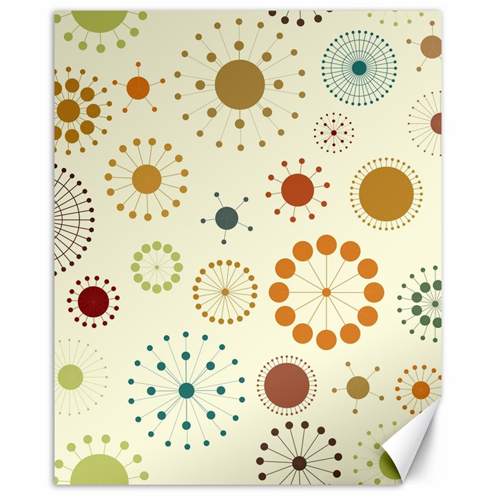 Seamless Floral Flower Orange Red Green Blue Circle Canvas 16  x 20  