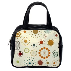 Seamless Floral Flower Orange Red Green Blue Circle Classic Handbags (one Side)