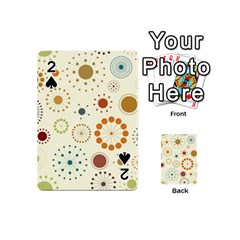 Seamless Floral Flower Orange Red Green Blue Circle Playing Cards 54 (mini) 