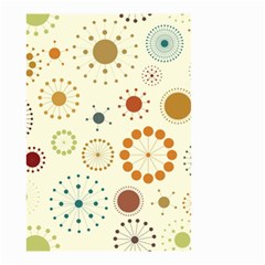 Seamless Floral Flower Orange Red Green Blue Circle Small Garden Flag (two Sides)