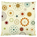 Seamless Floral Flower Orange Red Green Blue Circle Large Cushion Case (Two Sides) Back