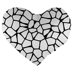 Seamless Cobblestone Texture Specular Opengameart Black White Large 19  Premium Heart Shape Cushions by Alisyart