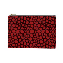 Tile Circles Large Red Stone Cosmetic Bag (large) 