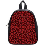 Tile Circles Large Red Stone School Bags (Small)  Front