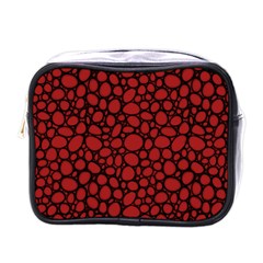 Tile Circles Large Red Stone Mini Toiletries Bags