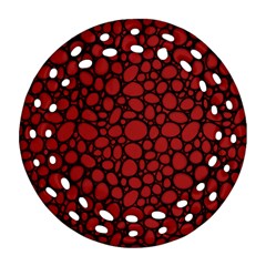 Tile Circles Large Red Stone Ornament (round Filigree)