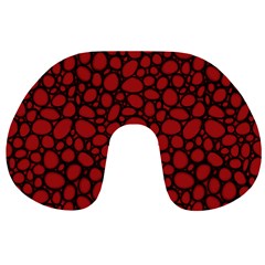 Tile Circles Large Red Stone Travel Neck Pillows by Alisyart