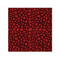 Tile Circles Large Red Stone Small Satin Scarf (square) by Alisyart