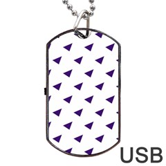 Triangle Purple Blue White Dog Tag Usb Flash (two Sides) by Alisyart