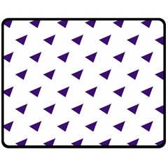 Triangle Purple Blue White Double Sided Fleece Blanket (medium)  by Alisyart