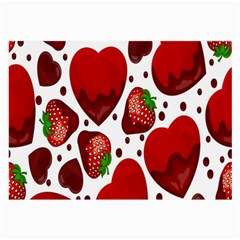 Strawberry Hearts Cocolate Love Valentine Pink Fruit Red Large Glasses Cloth by Alisyart