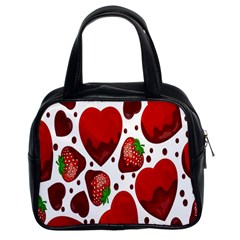 Strawberry Hearts Cocolate Love Valentine Pink Fruit Red Classic Handbags (2 Sides)