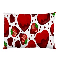 Strawberry Hearts Cocolate Love Valentine Pink Fruit Red Pillow Case by Alisyart