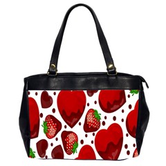 Strawberry Hearts Cocolate Love Valentine Pink Fruit Red Office Handbags (2 Sides) 