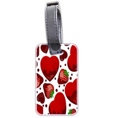 Strawberry Hearts Cocolate Love Valentine Pink Fruit Red Luggage Tags (two Sides)