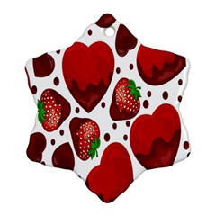 Strawberry Hearts Cocolate Love Valentine Pink Fruit Red Ornament (snowflake)