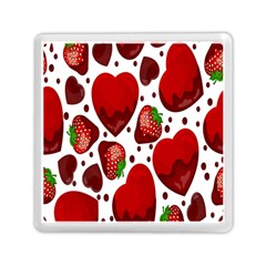 Strawberry Hearts Cocolate Love Valentine Pink Fruit Red Memory Card Reader (square) 