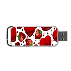 Strawberry Hearts Cocolate Love Valentine Pink Fruit Red Portable Usb Flash (two Sides)