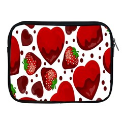 Strawberry Hearts Cocolate Love Valentine Pink Fruit Red Apple Ipad 2/3/4 Zipper Cases by Alisyart