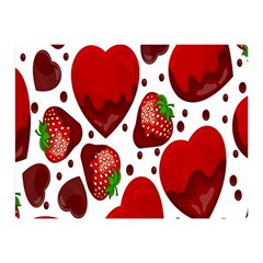 Strawberry Hearts Cocolate Love Valentine Pink Fruit Red Double Sided Flano Blanket (mini)  by Alisyart