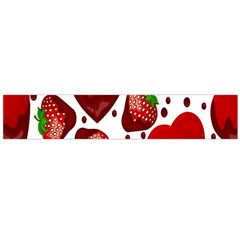 Strawberry Hearts Cocolate Love Valentine Pink Fruit Red Flano Scarf (large)