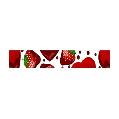 Strawberry Hearts Cocolate Love Valentine Pink Fruit Red Flano Scarf (mini) by Alisyart