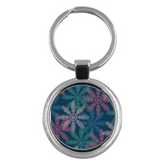 Spring Flower Red Grey Green Blue Key Chains (round) 