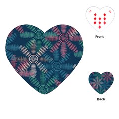 Spring Flower Red Grey Green Blue Playing Cards (heart) 