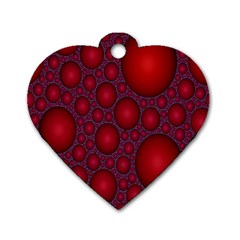 Voronoi Diagram Circle Red Dog Tag Heart (one Side)