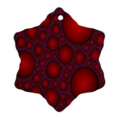 Voronoi Diagram Circle Red Snowflake Ornament (two Sides)