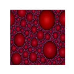 Voronoi Diagram Circle Red Small Satin Scarf (square) by Alisyart