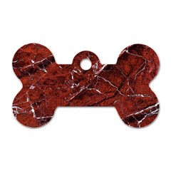 Texture Stone Red Dog Tag Bone (two Sides)