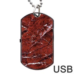 Texture Stone Red Dog Tag Usb Flash (one Side)