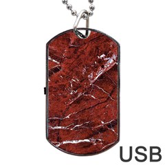 Texture Stone Red Dog Tag Usb Flash (two Sides)