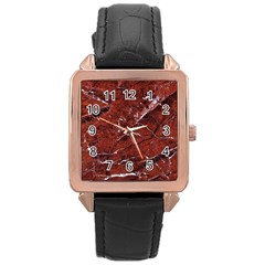 Texture Stone Red Rose Gold Leather Watch  by Alisyart