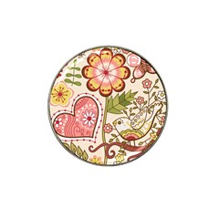 Seamless Texture Flowers Floral Rose Sunflower Leaf Animals Bird Pink Heart Valentine Love Hat Clip Ball Marker