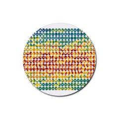 Weather Blue Orange Green Yellow Circle Triangle Rubber Round Coaster (4 Pack) 