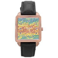 Weather Blue Orange Green Yellow Circle Triangle Rose Gold Leather Watch  by Alisyart