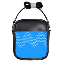 Waves Blue Sea Water Girls Sling Bags